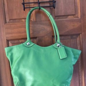Green Leather Coach Purse, Vintage
